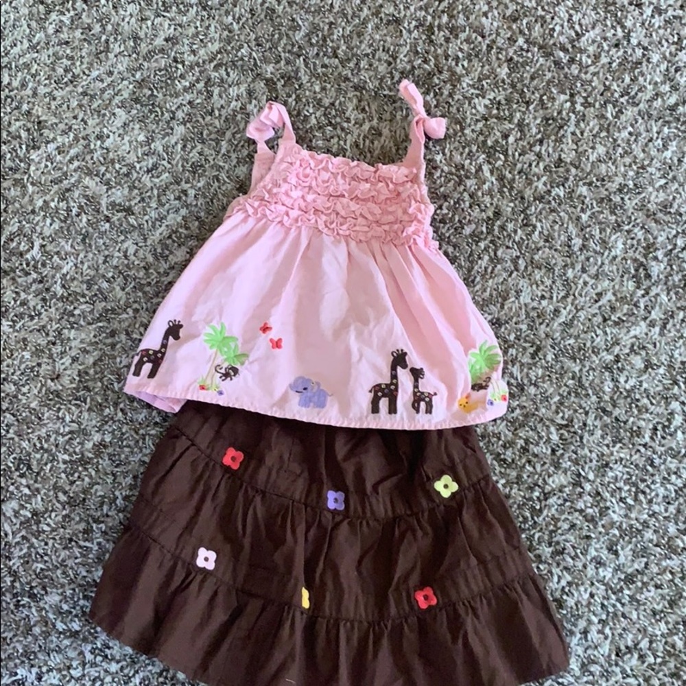 Zoo animals tank top and skirt